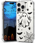 YEPO Halloween Case for iPhone 15 Pro Max Clear Fashion Designs Phone Cover Women Girls, Stylish Slim Shockproof Bumper Flower Protective Phone Ca...
