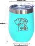 Bevvee Black Lab Face Wine Tumbler with Sliding Lid - Stemless Stainless Steel Insulated Cup - Labrador Retriever Outdoor Camping Mug - Teal...