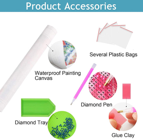 Reofrey DIY Diamond Art Kits for Adults Mandala Flower, Flower Full Drill Round Rhinestone Diamond Art Accessories, Cross Stitch Embroidery for Cr...