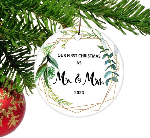 JUPPE Bridal Shower Gifts, Wedding Gifts for Couples, Our First Christmas As Mr & Mrs Ornament 2023 Romantic Newlywed Married Wedding Decor Gifts ...