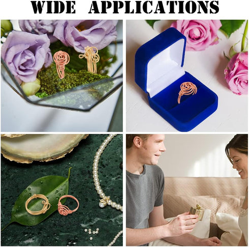 WEBBEDY Wire Wrapped Ring Making Kit, Jewelry Making Supplies Kit with 3-Color Jewelry Wire, Crystal Gemstone Beads, Mini Pliers Tools for Making ...
