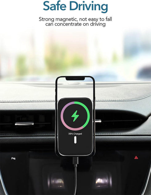 New Technology Magnetic Wireless car Charger Qi 15W Fast car Wireless Charging Station for iPhones...