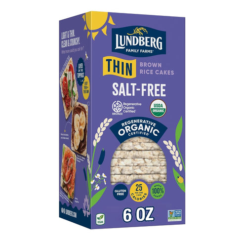 Lundberg Organic Thin Stackers, Salt-Free, 6oz, Gluten-Free, Vegan, Kosher, USDA Certified Organic, Non-GMO Verified, Whole Grain Brown Rice...