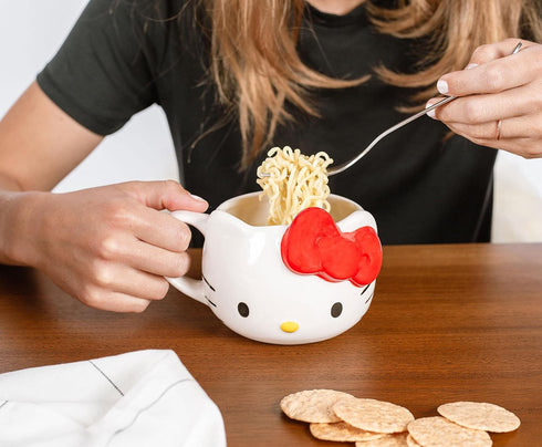 Silver Buffalo Hello Kitty Face Ceramic 3D Sculpted Mug, 22-Ounces...