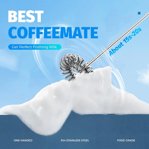 Magnetic Base Milk Frother Wand with Stand Battery Operated (not incl.) Handheld Electric Matcha Whisk Drink Mixer for Coffee, Latte, Hot Chocolat...