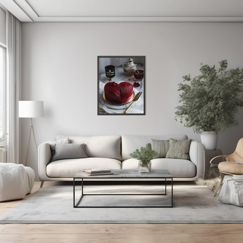 Posterizer 1 pcs-heart-shaped cake cute Valentine's day poster -1-Romantic Art-Holiday Poster Collection-Gift for Couples boyfriend girlfriend Hus...