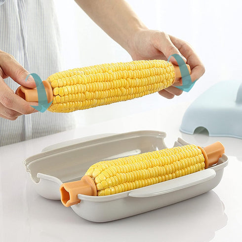 Microwave Corn Cooker, 7-8 Minute Steamed Corn, Lightweight, Microwave Dishwasher Safe with Handle for Kitchen (Pink)...