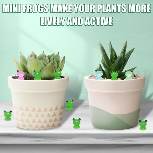 50 PCS Mini Frogs Garden Decor Tiny Plastic Frogs Miniature Resin Frog Figurines for Fairy Garden Miniature Moss Landscape Decoration (0.47 x 0.59...