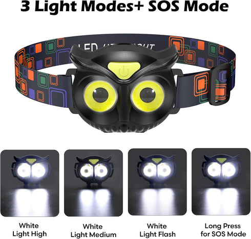 Lsnisni Kids Headlamp 2 Pack,LED Head Lamp with 4 Modes,IPX5 Waterproof Head Lights for Forehead,Head Flashlight for Adults and Kids Outdoor Campi...