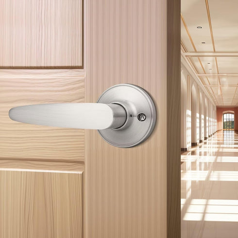 Probrico (1 Pack Door Hardware Dummy Lever Door Handles for Closets,Single Side Individual Door Lever in Satin Nickel...