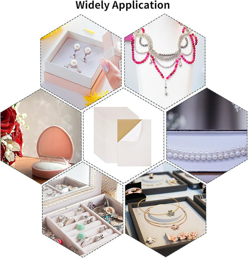 12 Sheets Velvet Felt Sheet 12"x 8" Self Adhesive Felt Fabric Square Sticky-Backed Drawer Liner for DIY Craft Sewing Projects(White)...