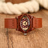 AIMES Womens Wooden Watch with Leather Strap Quartz Analog Red Bamboo Wooden Watches for Women Unique Lightweight Handmade Wood Wrist Watch...