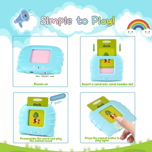 FREE TO FLY Talking Flash Cards for Toddlers 2-4 Years: 384 Sight Words Speech Therapy Toys Learn Alphabet ABC Letters Colors Number Shapes Animal...