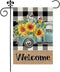 Summer Garden Flag Sunflowers Truck 12x18 Inch Double Sided Small Burlap Welcome Holiday Seasonal Flag for Outside Yard Decor...
