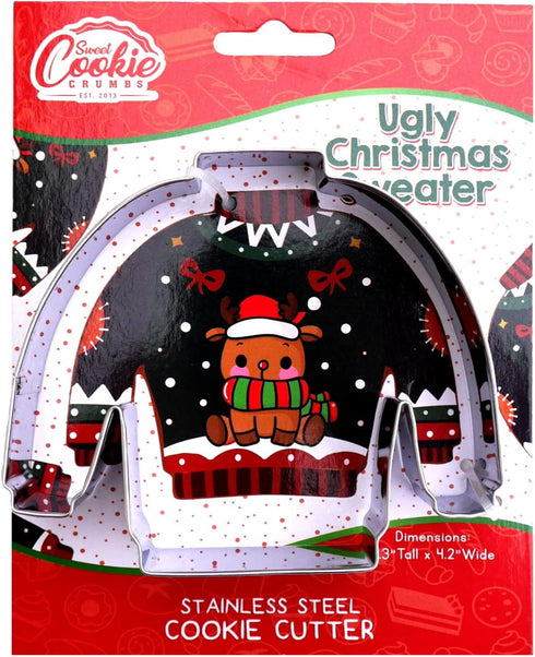 Christmas Sweater Cookie Cutter, Stainless Steel, Dishwasher Safe (Christmas Sweater)...