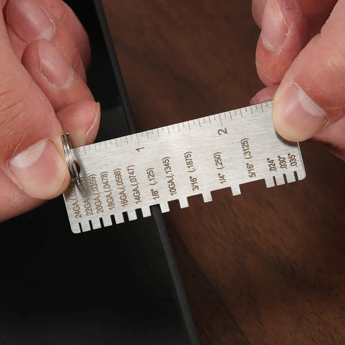 ZeeDix Portable Metal Sheet Thickness Gauge- Stainless Steel Plated Size Inspection Tool Metal Sheets Wire Welding Material Thickness Gauge...