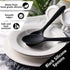 2PCS Black Silicone Spoons, Heat Resistant Spoons Silicone Cooking Spoon for Kitchen Cooking Serving Baking Stirring...