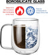 Glass Coffee Mug, 8.5 oz Double Walled Insulated Cup Heat-resistant for Tea Coffee Latte Cappuccino Espresso Iced Tea Dishwasher & Microwave Safe,...