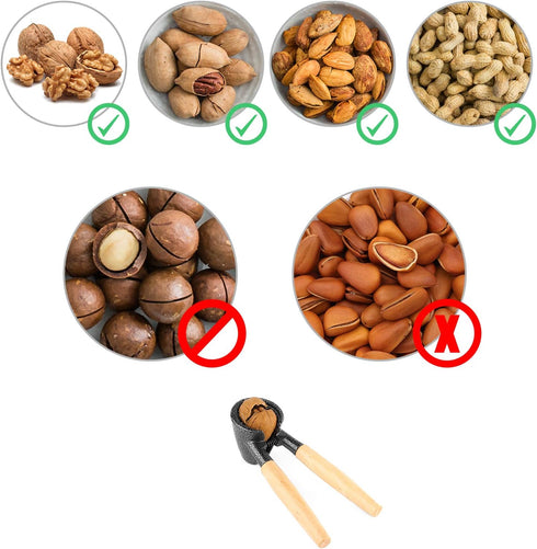 Anwenk Nutcracker Nut Cracker Pecan Walnut Cracker Plier Opener Tool with Wood Handle...