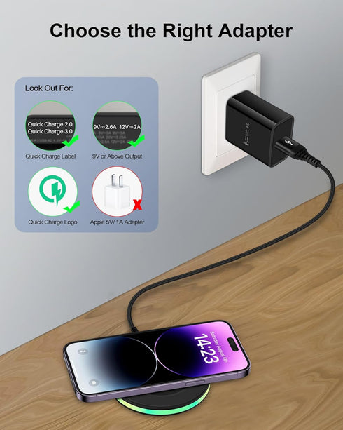 2Pack 15w Phone Wireless Charging Pad for Google Pixel 8 8 Pro 7 pro 7a 7 6 pro, QI Wireless Charger Station Cargador Inalambrico for Android Sams...