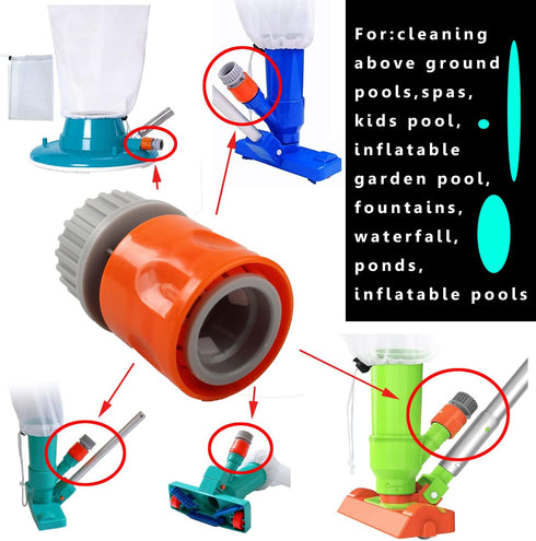 Quick Coupler for Portable Pool Vacuum Jet Underwater Cleaner for Inflatable Pool Vacuum Mini Pool Vacuum Pool Leaf Vacuum...