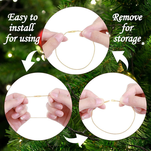 1000 Pieces Ornament Precut Cord Hangers with Snap Fastener Polyester Precut Hanging Ropes for Christmas Tree Holiday Party Hanging Decoration Str...