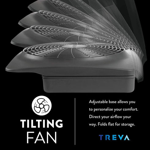 O2COOL Treva 10-Inch Portable Desktop Air Circulation Battery Fan, 2 Speed, Compact Folding & Tilt Design, with AC Adapter (Graphite)...