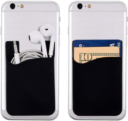 Cell Phone Card Holder for Back of Phone Case. Silicone Stick On Pocket Wallet for iPhone, Android & Other Flat Surfaces, Great for Credit Cards, ...
