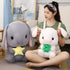 HOUPU Soft Toy - Sitting Lop Eared Rabbit, Easter White Rabbit Stuffed Bunny Animal with Carrot Soft Lovely Realistic Long-Eared Standing Pink Plu...