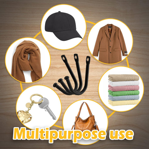 20 Pcs Black Single Prong Wrought Iron Hooks with Screws, Decorative Colonial Wall Hooks for Keys, Hats, Clothes, Towels...