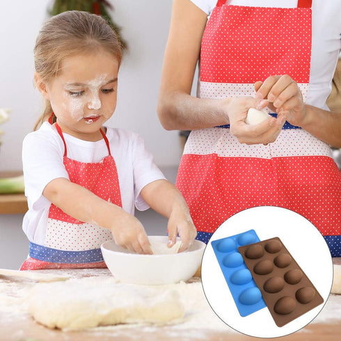 SENHAI 3 Pcs Egg Shape Silicone Molds, 8-Cavity Food-grade Baking Mold for DIY Cake Decoration,Chocolate, Pastry, Muffin, Bread, Ice Cube, Soap - ...