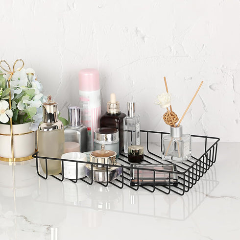 BTSKY Multipurpose A4 File Tray Wire Desk Tray Organizer Elegant Letter Size Desk Documents Tray Magazine Files Storage Basket Organizer Bin for O...