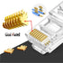 PETECHTOOL RJ45 Cat6 Cat5 Connectors Ends Gold Plated 8P8C Ethernet Pass Through Plug (100Pack)......