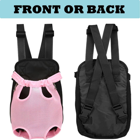 Pet Carrier Backpack, Adjustable Pet Cat Dog Carrier Backpack Travel Bag, Legs Out,Dog Carrier for Hiking Camping Travel, Sling Bag for Small Medi...