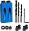 Pocket Hole Jig 14Pcs Kit - Woodwork Guides Joint Angle Tool Carpentry Locator - 15° Woodworking Inclined Hole Fixture 6/8/10mm Drill Bits Dowel S...