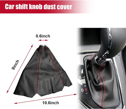 Car Shift Knob Dust Cover, Universal Leather Shifter Lever Knob Boot Protector, Dustproof Gear Shift Cover for Most Manual/Automatic Vehicles, Int...