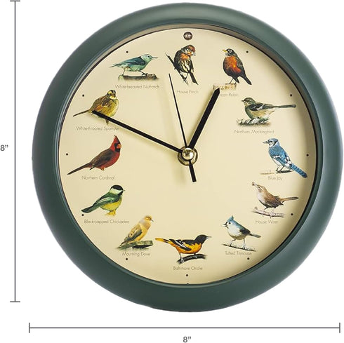 Mark Feldstein, The Original Singing Bird Clock, 8 Inch, Green...