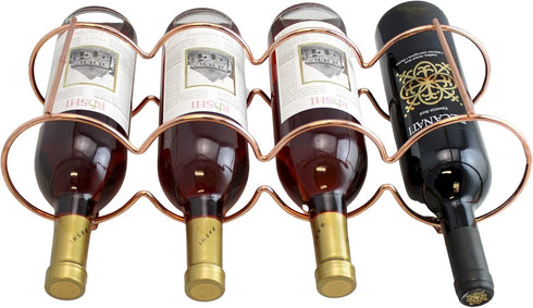 Dependable Industries inc. Essentials Rose Gold Stackable Table Top Wine Rack - Holds up to 7 Bottles and Keeps Wine Horizontal to Prevent Oxidati...