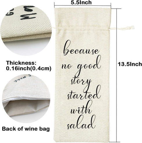 LANBAIHE Wine Gifts Bag for Housewarming, Wedding Gifts, Birthday Gifts, Retirement Gifts, Engagements Gifts, New Job Gifts, Because No Good Story...