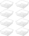 Backerysupply Clear Plastic Drawer Organizer Tray for Vanity Cabinet (6"×6"×2"?Set of 8),Storage Tray for Makeup, Kitchen Utensils, Jewelries, and...
