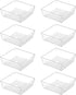 Backerysupply Clear Plastic Drawer Organizer Tray for Vanity Cabinet (6"×6"×2"?Set of 8),Storage Tray for Makeup, Kitchen Utensils, Jewelries, and...