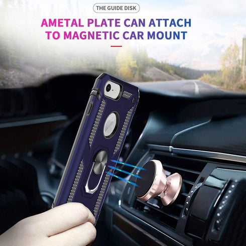 Folmeikat iPhone 8/7/6s/6 Case with 360 Rotating Metal Ring, Slim Shock Absorption, Blue...