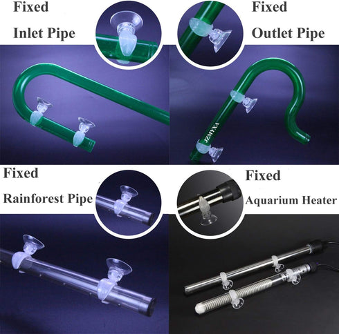 Aquarium Heater Clip Holder Aquarium Tube Clip Suction Cup Clip, 4 Pieces (Clip Inner diam:0.69")...