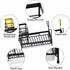 Kitchen Sink Organizer, Multifunctional Rustproof Sponge Holder Sink Organizer with Drain Tray & High Brush Holder & Dish Cloth Hanger, Kitchen Si...