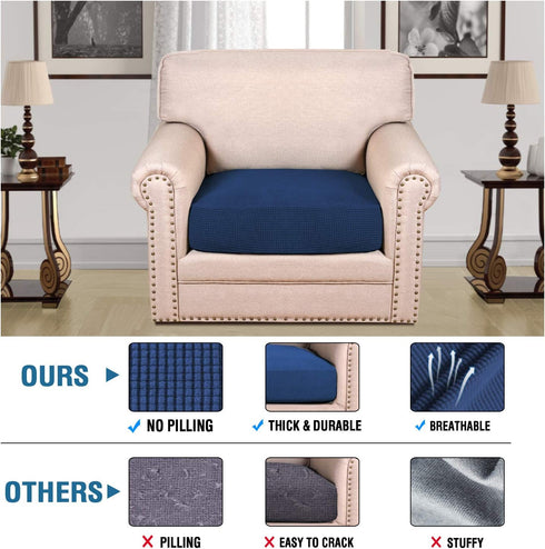 H.VERSAILTEX High Stretch Individual Seat Cushion Covers Sofa Slipcovers Couch Cushion Covers Sofa Covers Featuring Jacquard Textured Twill Fabric...