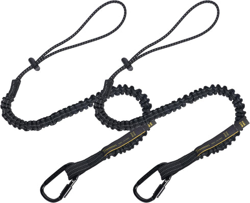 TRSMIMA Safety Tether Lanyard Tool - 2 pack Fall Protection Retractable Lanyard with Single Aluminum Screw Lock Carabiner Metal Buckle Adjustable ...