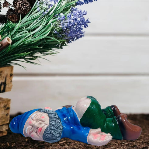 9.5 * 6.0 inch Drunk Gnome Garden Drunk Gnomes inch Funny Drunk Statues Creative Dwarf Decor Resin Sculpture Decorations Novelty Gift for Desk Ind...