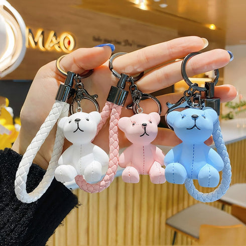 Bear Resin Keychain Bear Key Ring Bag Charm for Car Keys, Backpack Accessories,Decoration Gift for Women Girls...