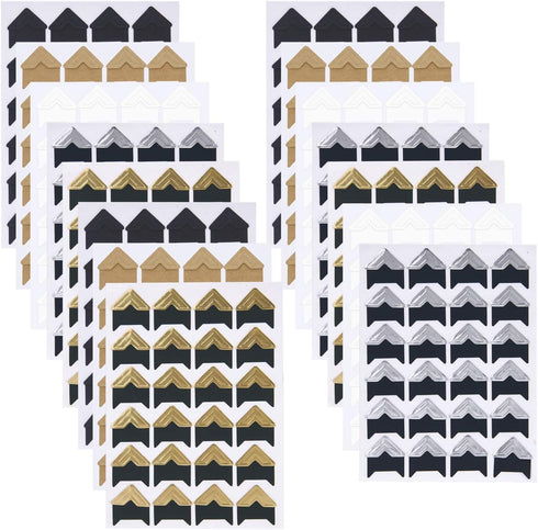 Sunmns 15 Sheets Photo Corners Stickers, Picture Films Self Adhesive Corner for DIY Scrapbook Album...