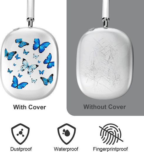 Compatible with AirPod Max Case Cover,Cute Unique Butterfly Cartoon Pattern Design Headphone Case,Clear TPU Skin Case Anti-Scratch Shockproof Prot...